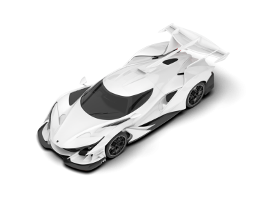 Beyaz arka plan üzerinde beyaz araba