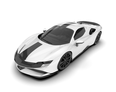 Stüdyo ortamında daha az genel bir konsept arabanın 3 boyutlu çizimi