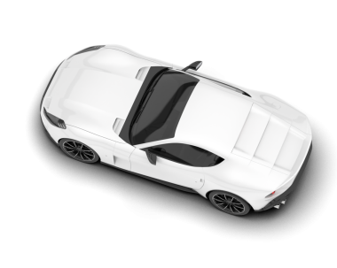 Beyaz arka planda izole edilmiş beyaz araba. 3d illüstrasyon.