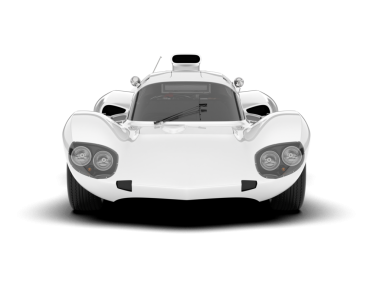 Siyah arka planı olan beyaz spor araba.