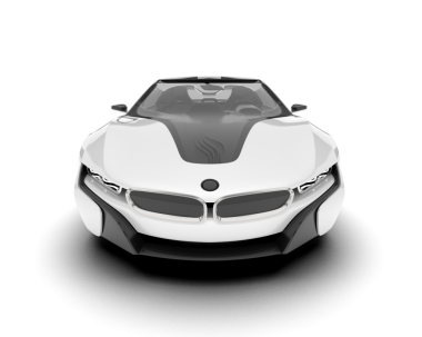 beyaz arka planda izole edilmiş modern spor aracı