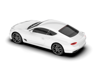 Modern araba arka planda izole edilmiş. 3D görüntüleme - illüstrasyon