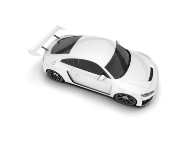 beyaz arkaplan ile gerçekçi beyaz araba