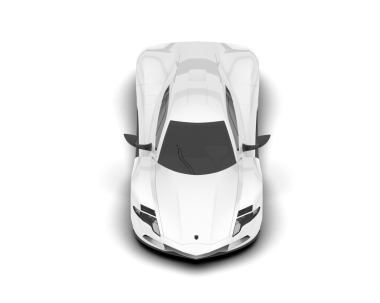 beyaz modern araba. Ön manzara. yan görünüm