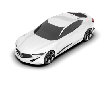 Arka manzaralı gerçekçi bir araba. Beyaz arkaplanda izole edilmiş vektör illüstrasyonu