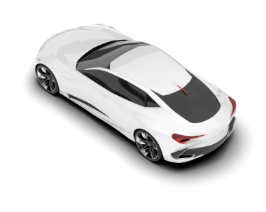 modern araba beyaz arkaplanda izole edilmiş 3 boyutlu görüntüleme