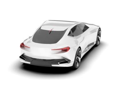 beyaz arka planda izole edilmiş gerçekçi modern beyaz araba