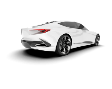 Gri arka planda beyaz, modern spor araba. Ön manzara. yüksek kaliteli resimleme.