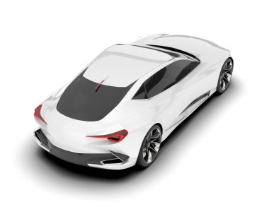 Modern araba arka planda izole edilmiş. 3d oluşturma