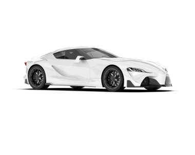 Beyaz araba arka planda izole edilmiş. 3d oluşturma