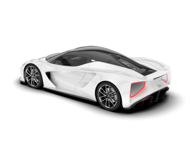 Beyaz araba. Ön manzara. 3 Boyutlu Hazırlama