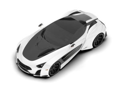 gerçekçi 3 boyutlu spor araba çizimi