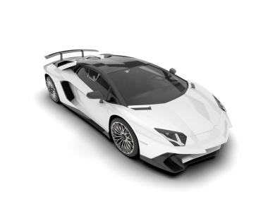 Modern süper araba beyaz arka planda izole edilmiş. Üç boyutlu model. yüksek kaliteli resimleme