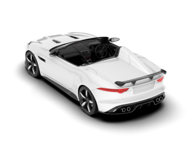 Beyaz arka planda izole edilmiş beyaz modern spor araba.