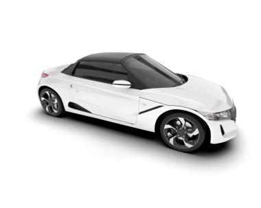 Beyaz arka planda modern bir araba. 3d illüstrasyon