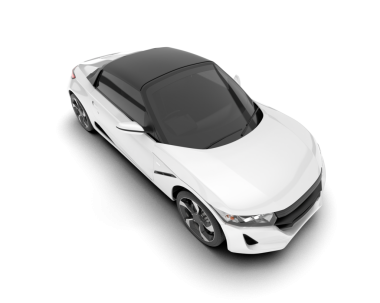 beyaz arka planda modern spor araba