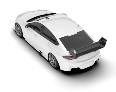 Modern beyaz spor araba. 3d oluşturma