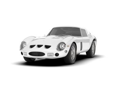 Beyaz arka planda izole edilmiş klasik bir araba. 3d oluşturma.