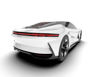 beyaz arkaplanda izole edilmiş araba 3 boyutlu görüntüleme.