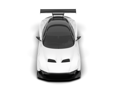 Siyah arka planda beyaz spor araba.