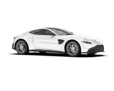 Beyaz arka planda izole edilmiş beyaz spor araba