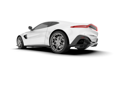 beyaz arka planda modern beyaz araba