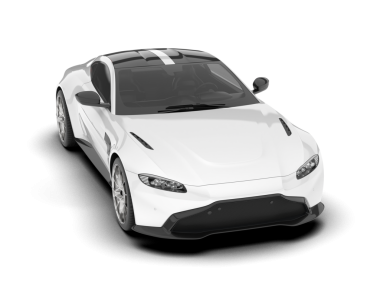 Beyaz arka planda modern bir araba. 3d oluşturma