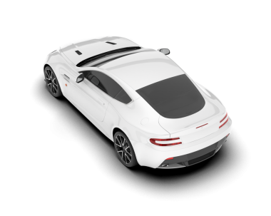 Beyaz arka planda beyaz, modern bir araba. 3d oluşturma