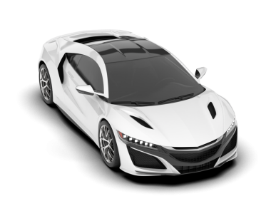 Modern araba arka planda izole edilmiş. 3d illüstrasyon