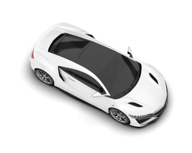 beyaz modern araba izole