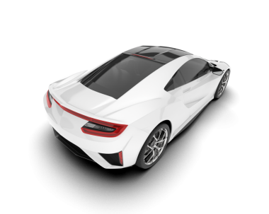 Beyaz arka planda beyaz lüks araba