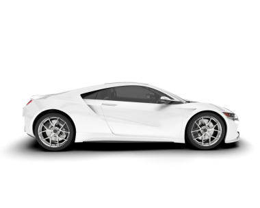 Beyaz arkaplanda gerçekçi vektör arabası.