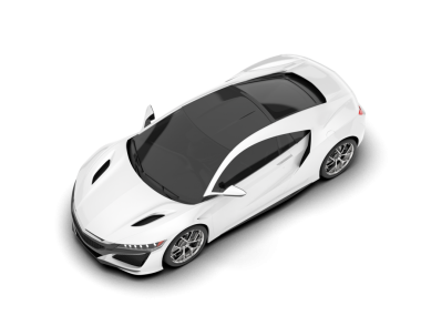 Beyaz arka planı olan gerçekçi bir araba. 3 boyutlu resimleme