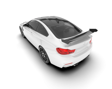 Araba modern, beyaz arka planda. 3d illüstrasyon