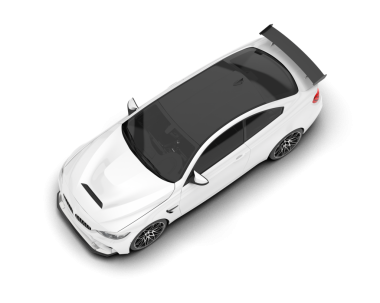 Siyah arka planı olan beyaz bir araba..