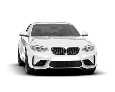BMW arabasının gerçekçi 3 boyutlu görüntüsü. Beyaz arkaplanda 3 boyutlu görüntüleme izole edildi