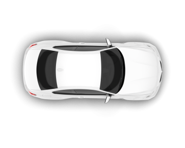 beyaz arkaplanda izole edilmiş gerçekçi araba üst görünümü vektörü.