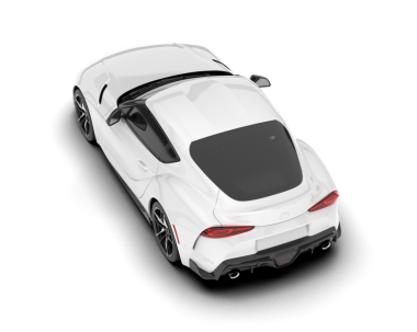 Beyaz arka planda bir araba. 3d illüstrasyon - oluşturma