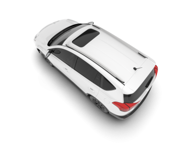 Beyaz arka planda bir araba. 3d illüstrasyon