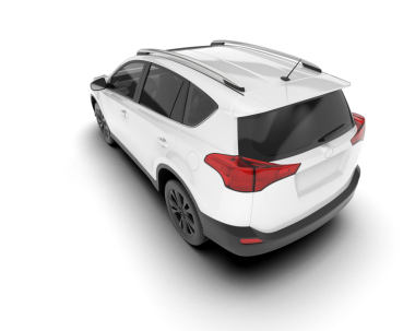 Beyaz arka planda modern bir araba. 3d render - ön görünüm