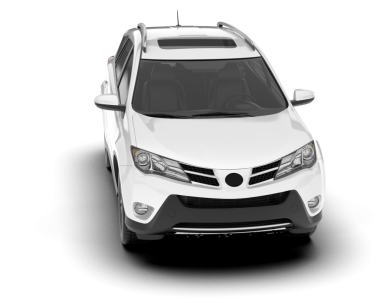 Beyaz arka planda modern bir cip arabası. 3d oluşturma.