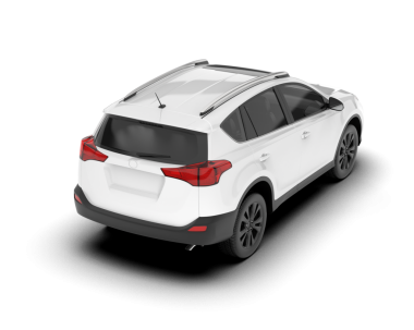 Gerçekçi beyaz araba izole edildi