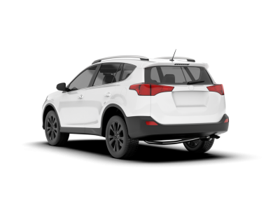 beyaz arka planda modern SUV arabası 3 boyutlu görüntüleme