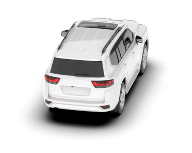 Beyaz, modern, beyaz bir araba. 3d oluşturma