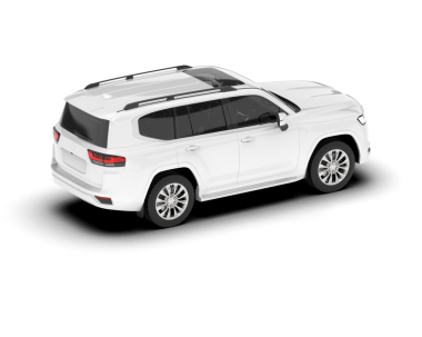 Beyaz arka planda izole edilmiş beyaz lüks iş aracı