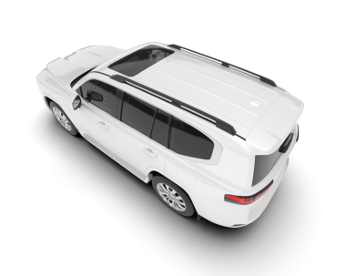 Beyaz arka planda modern bir araba. 3d oluşturma