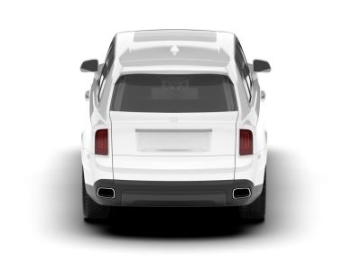 beyaz arkaplanda modern araba ön görünümü