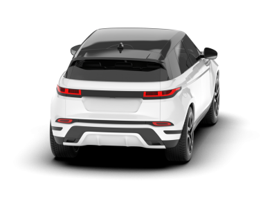 Beyaz arka planda bir araba. 3d oluşturma.