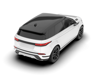 Gri arka planda modern beyaz SUV