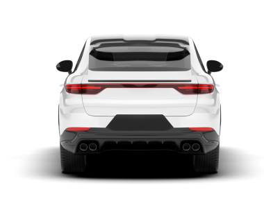 modern beyaz araba - beyaz arkaplanda izole edilmiş dikiz görüntüsü - 3 boyutlu görüntüleme